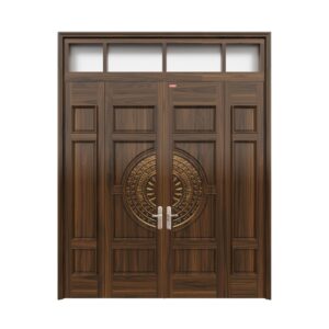 Cửa thép vân gỗ 4 cánh NS4H15H8 huỳnh trống đồng