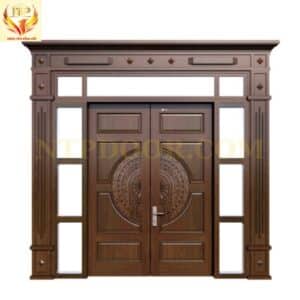 Cửa thép vân gỗ 4 cánh NS4H15HVK 1 Cửa thép vân gỗ 4 cánh NS4H15HVK cao cấp