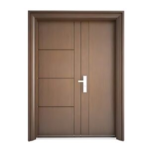 Cửa thép vân gỗ 2 cánh lệch NS3H10