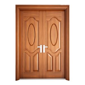 Cửa thép vân gỗ 2 cánh NS2H1 giả gỗ
