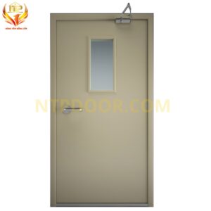 Cửa thép chống cháy 1 cánh 4 Cửa thép chống cháy màu vàng
