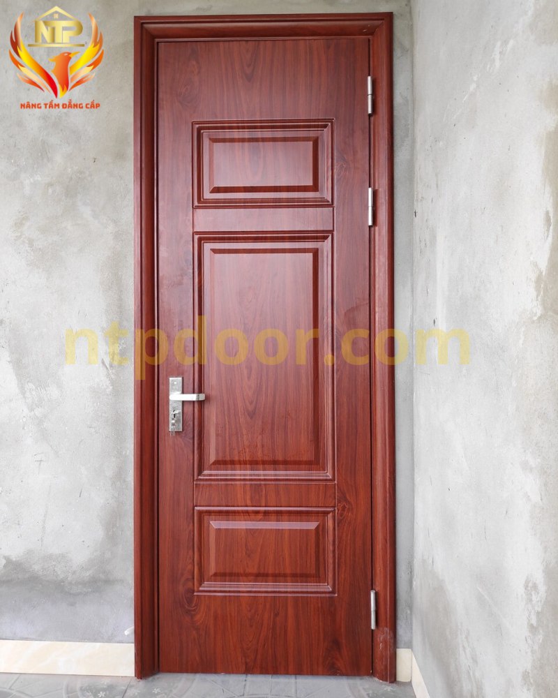 Báo giá cửa thép vân gỗ tại Bắc Giang 15 Cửa thông phòng 1 cánh huỳnh vân gỗ