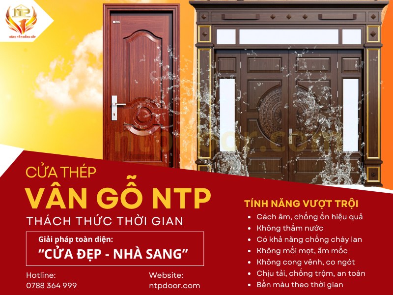 Cửa thép vân gỗ lõi foam được nhiều khách hàng tin dùng vì ưu điểm nổi bật