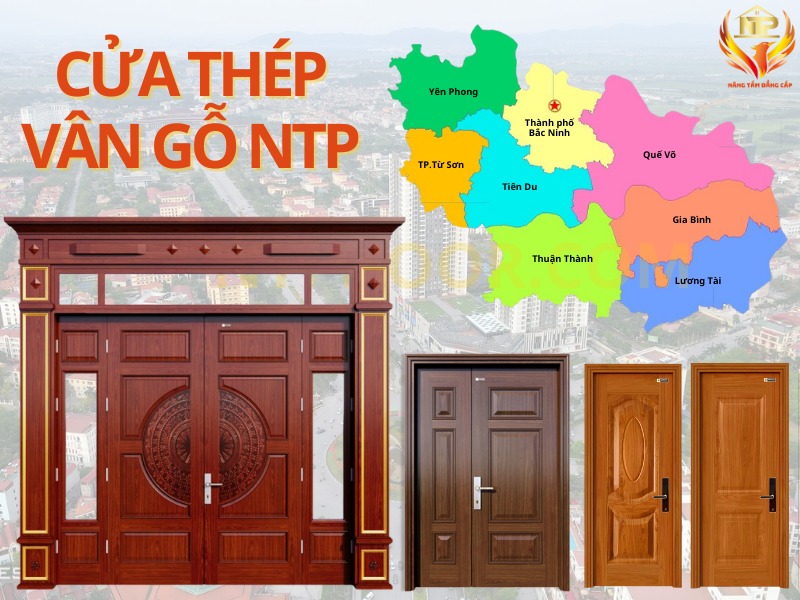 Báo giá cửa thép vân gỗ tại Bắc Ninh - 10+ mẫu mới nhất 1 NTP chuyên cung cấp cửa thép vân gỗ tại Bắc Ninh