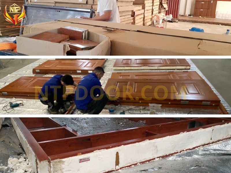 NTP lắp đặt cửa thép vân gỗ tại Lạng Sơn