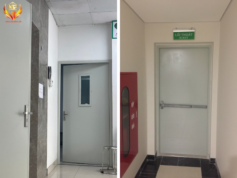 Cửa chống cháy 1 cánh được lắp đặt ở lối thoát hiểm và lối đi lại bệnh viện