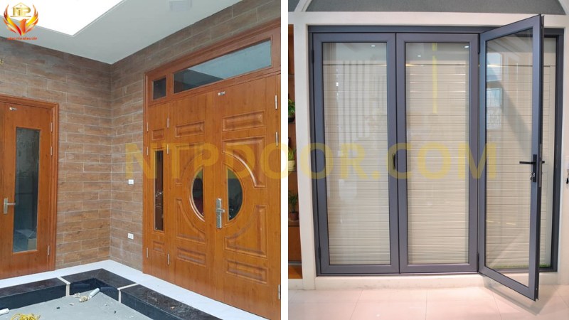 So sánh cửa thép vân gỗ và cửa nhôm Xingfa, cửa nhôm kính 4 Cửa thép vân gỗ và cửa nhôm