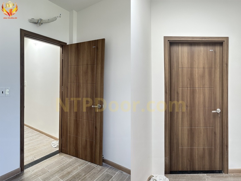 15+ Mẫu cửa thông phòng đẹp, hiện đại, ưa chuộng 2024 8 Cửa gỗ ép công nghiệp được khá nhiều gia đình lựa chọn làm cửa thông phòng